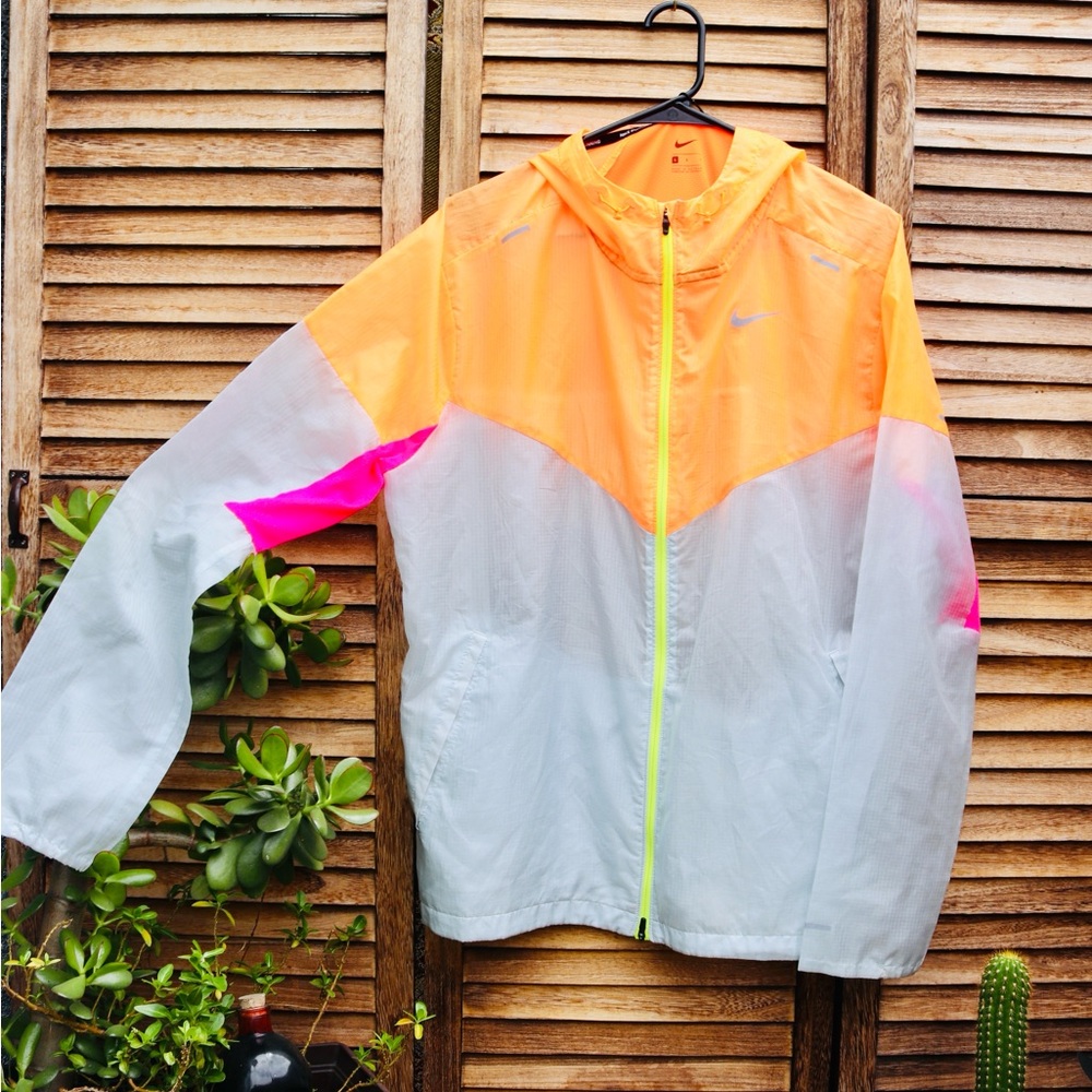 Nike Running Neon Colorblock Hooded Jacket